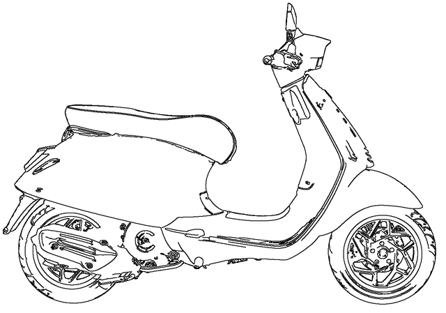Bản vẽ nét Sprint 125 nhìn ngang