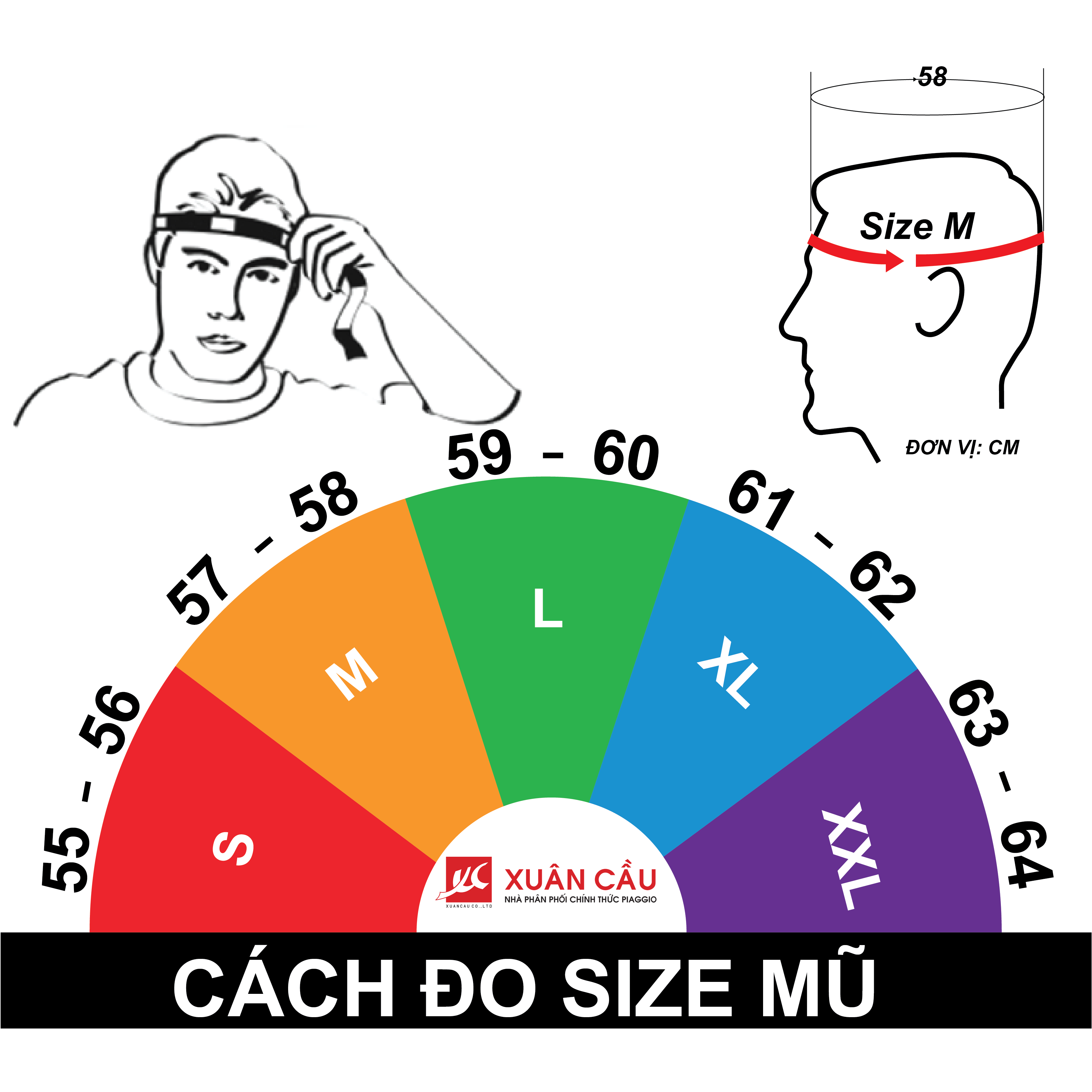 Hướng dẫn chọn size mũ bảo hiểm phù hợp