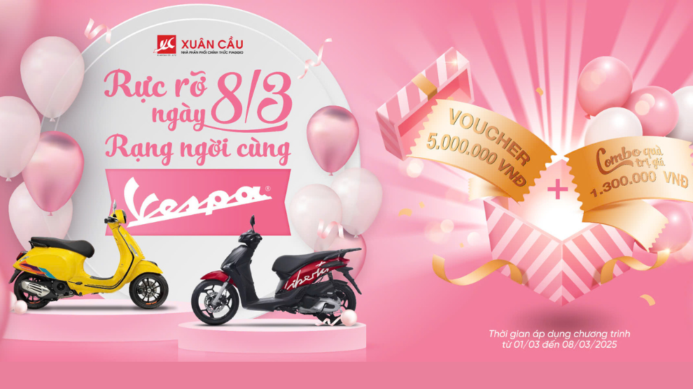 Rực Rỡ Ngày 8/3 – Rạng Ngời Cùng Vespa