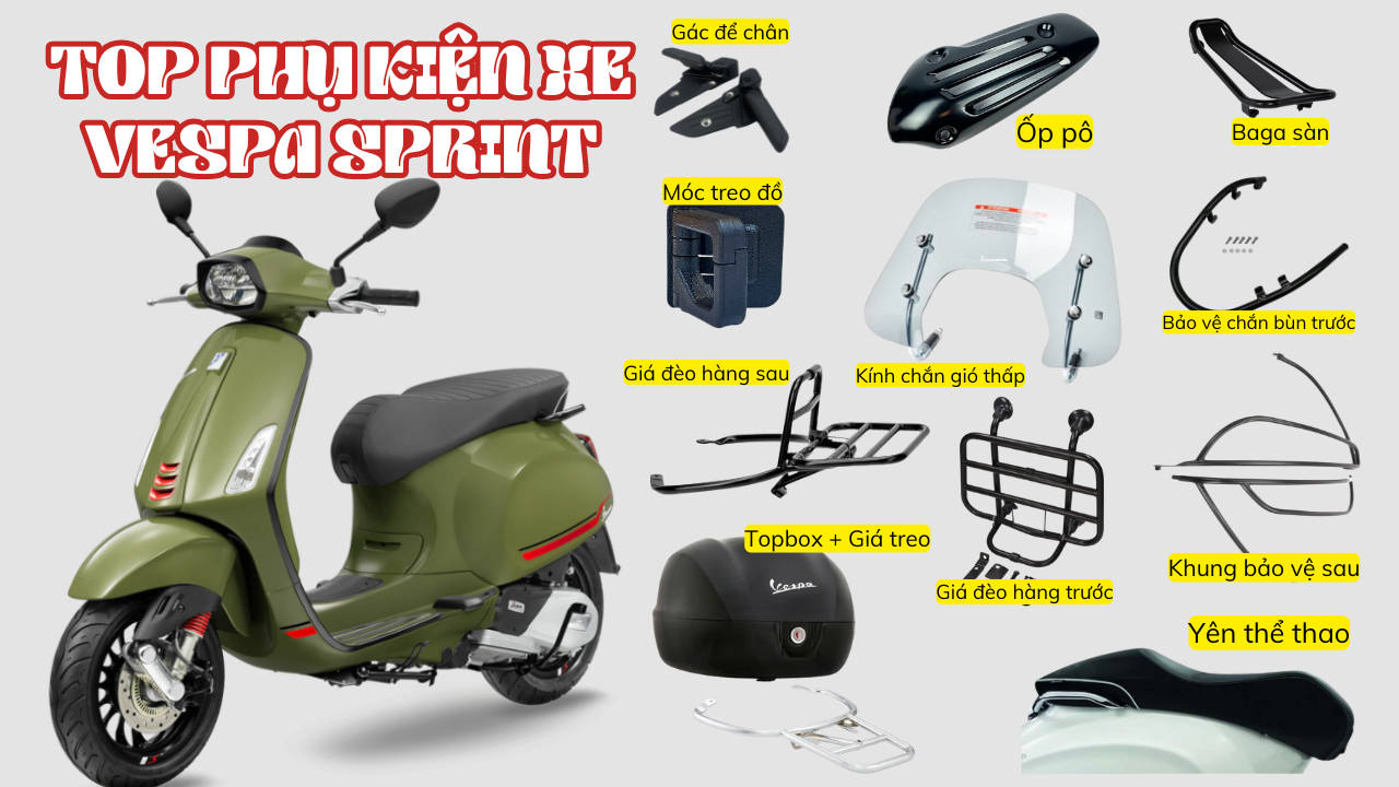 Top Phụ Kiện Chính Hãng Vespa Sprint