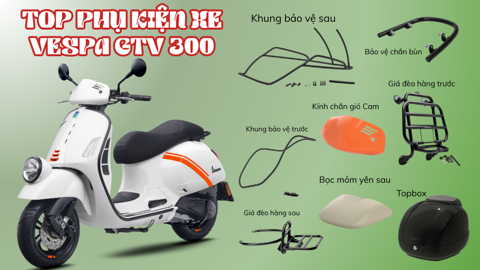 Top Phụ Kiện Vespa GTV 300 – Nâng Tầm Phong Cách và Tiện Ích