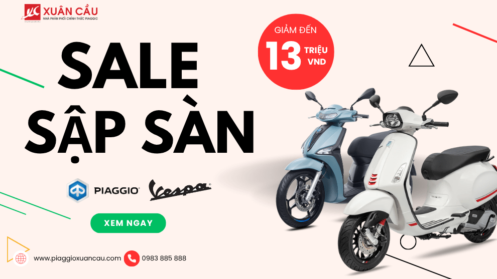Sập Giá Đến 13 Triệu đồng khi mua Vespa & Piaggio Chính Hãng